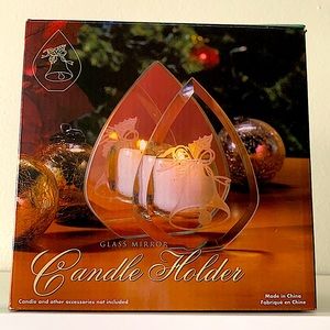 3/$25 ⭐️ Vintage Glass and Mirror Tea Light Candle Holder Christmas Decor